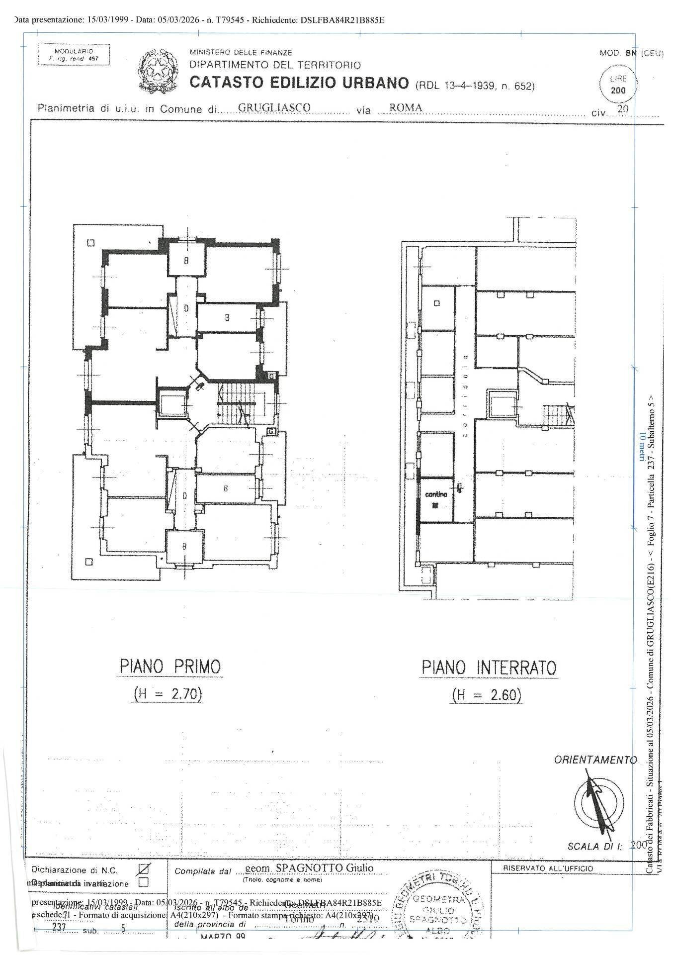 Foto 36 - Quadrilocale via Roma
 
20, Grugliasco - planimetria 1