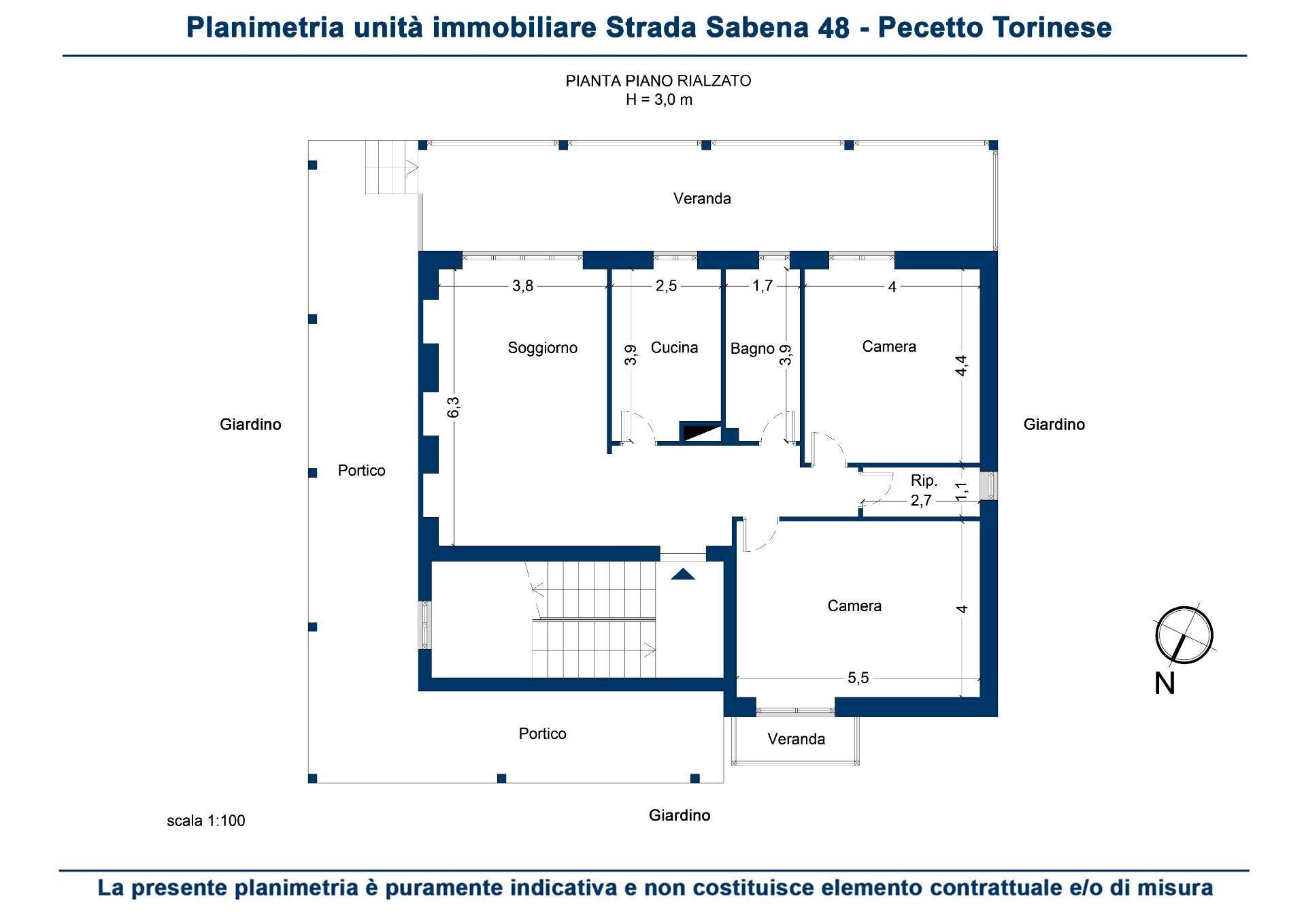 Foto 52 - Casa semi indipendente strada sabena
 
48, Pecetto Torinese - planimetria 1