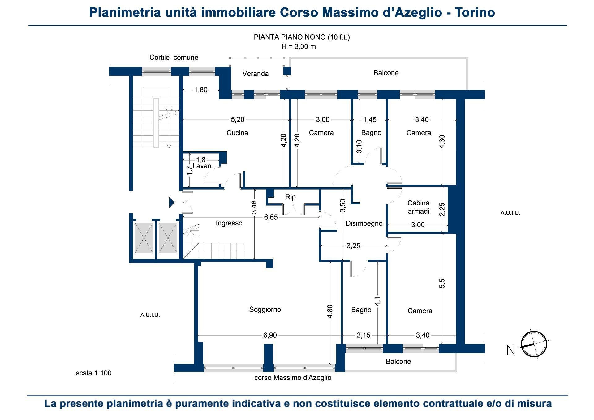 Foto 50 - Attico Corso Massimo D'azeglio
 
51, Torino - planimetria 1