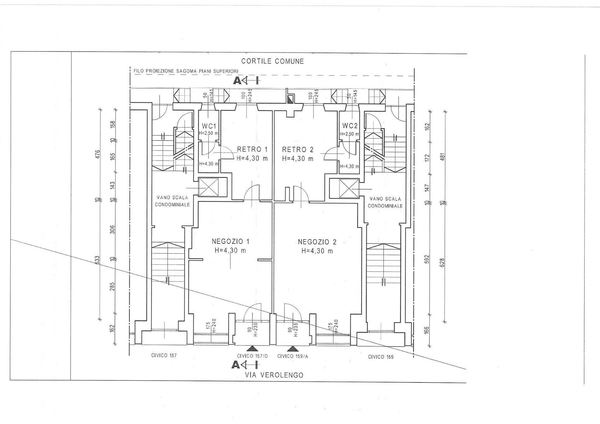 Foto 22 - Negozio VIA VEROLENGO
 
159, Torino - planimetria 1