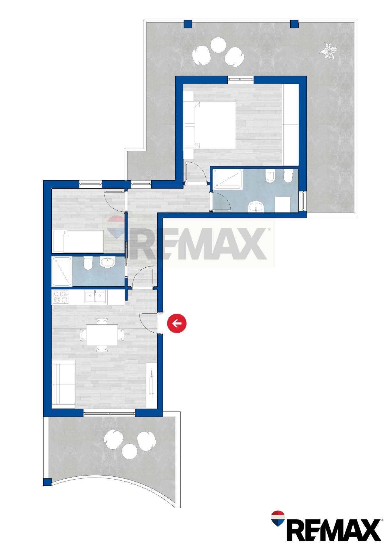 Pianta 2D - Trilocale Via Giuseppe Garibaldi
 
99, Alghero - planimetria 1