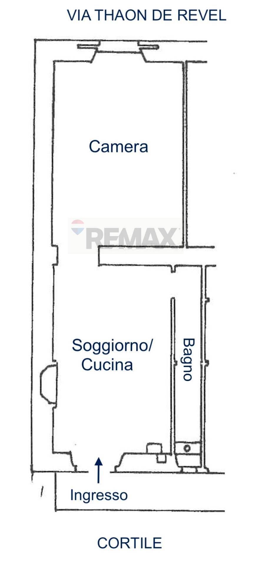 Pianta 2D - Bilocale Milano - planimetria 1