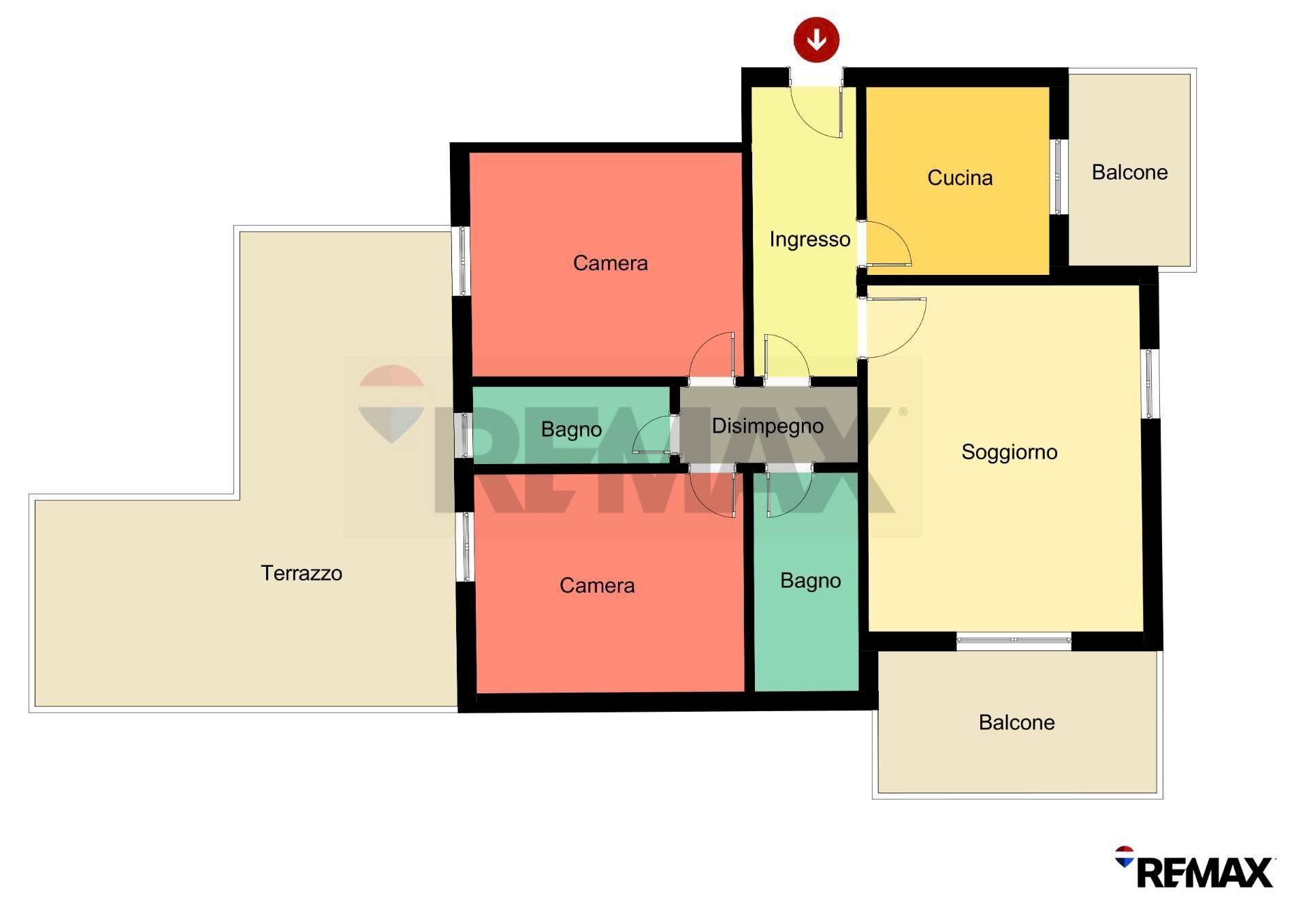 Pianta 2D appartamento - Three-room apartment STRADA QUARTA
 
10, Parma - floor plans 1