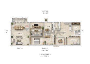 Pianta 2D - Casa indipendente Santa Giustina in Colle - foto 5