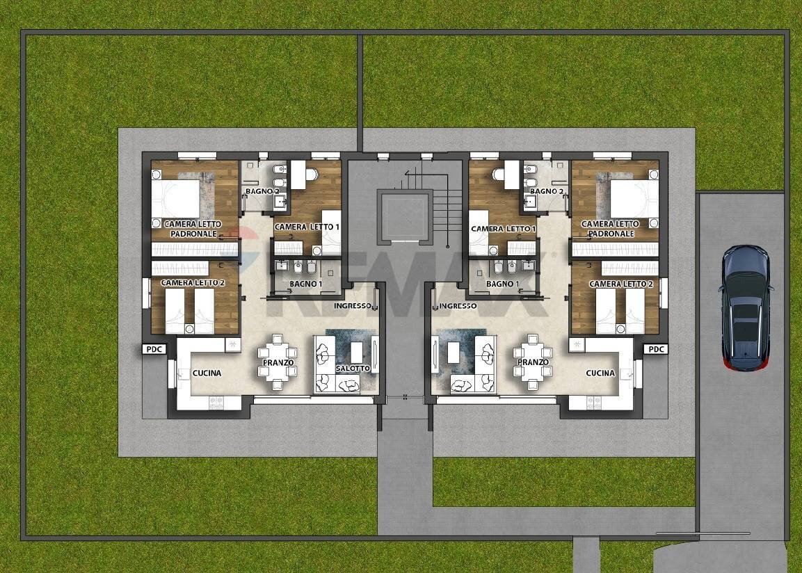 Pianta 2D - Four-room apartment VIA FERATINE, Montebelluna - floor plans 1