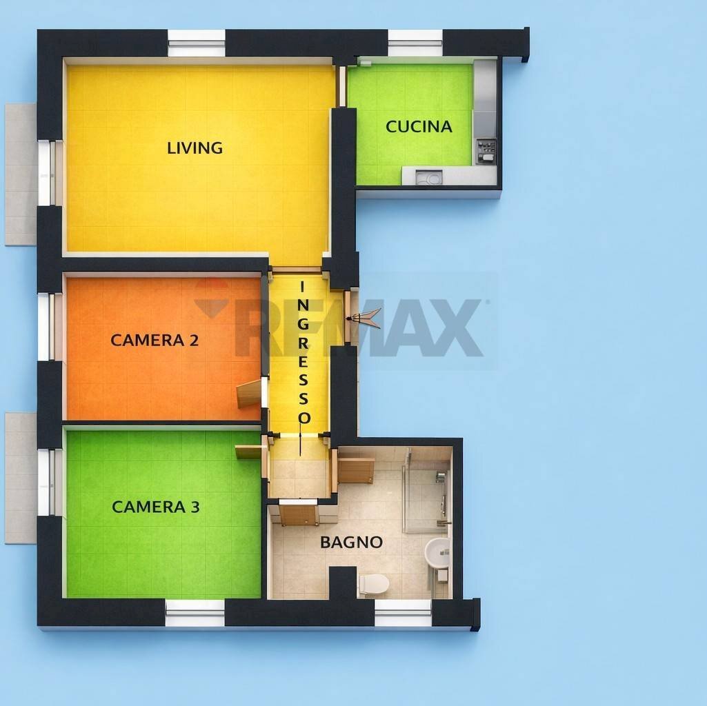 Pianta 2D - Four-room apartment Via Giuseppe Mazzini
 
30, Pozzuoli - photo 1