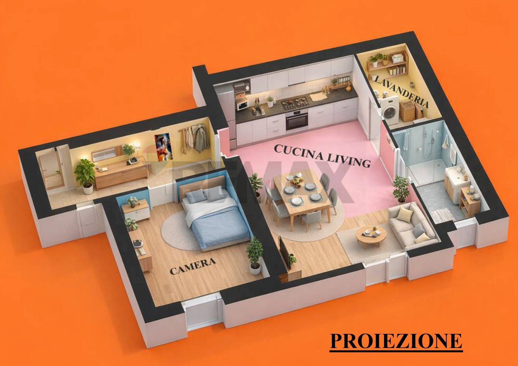 Pianta 3D - Three-room apartment Via Giuseppe Mazzini
 
30, Pozzuoli - floor plans 1