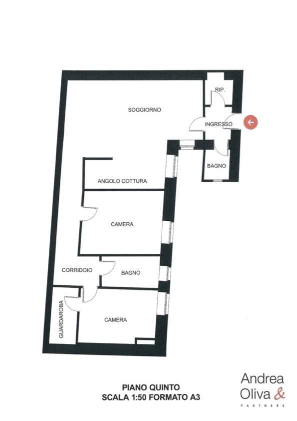 Foto 23 - Trilocale VIA DOMENICO ROSSETTI
 
49, Trieste - planimetria 1