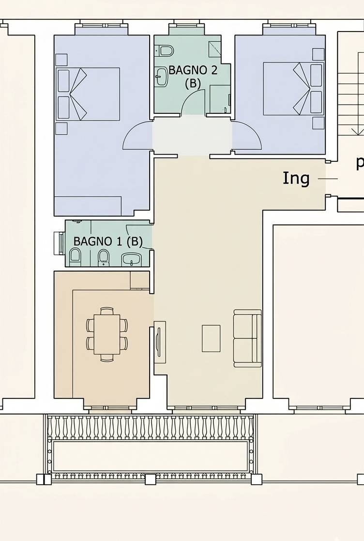 Foto 29 - Trilocale via meriggia
 
32, Settimo Milanese - planimetria 1