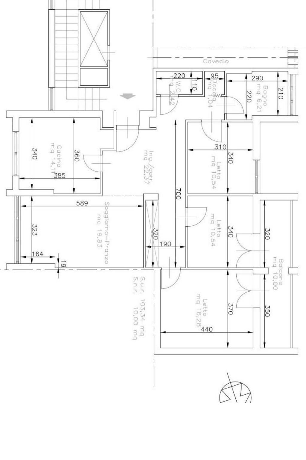 Four-room apartment via Ancona, Taranto - floor plans 1