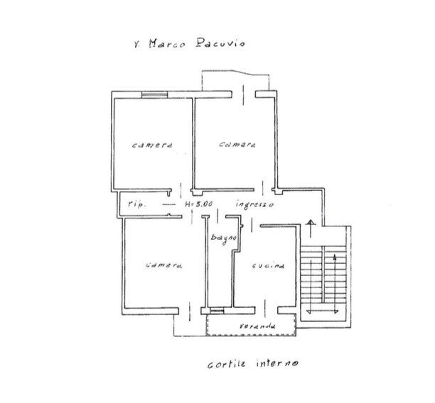 Three-room apartment via Marco Pacuvio, 6, Taranto - floor plans 1