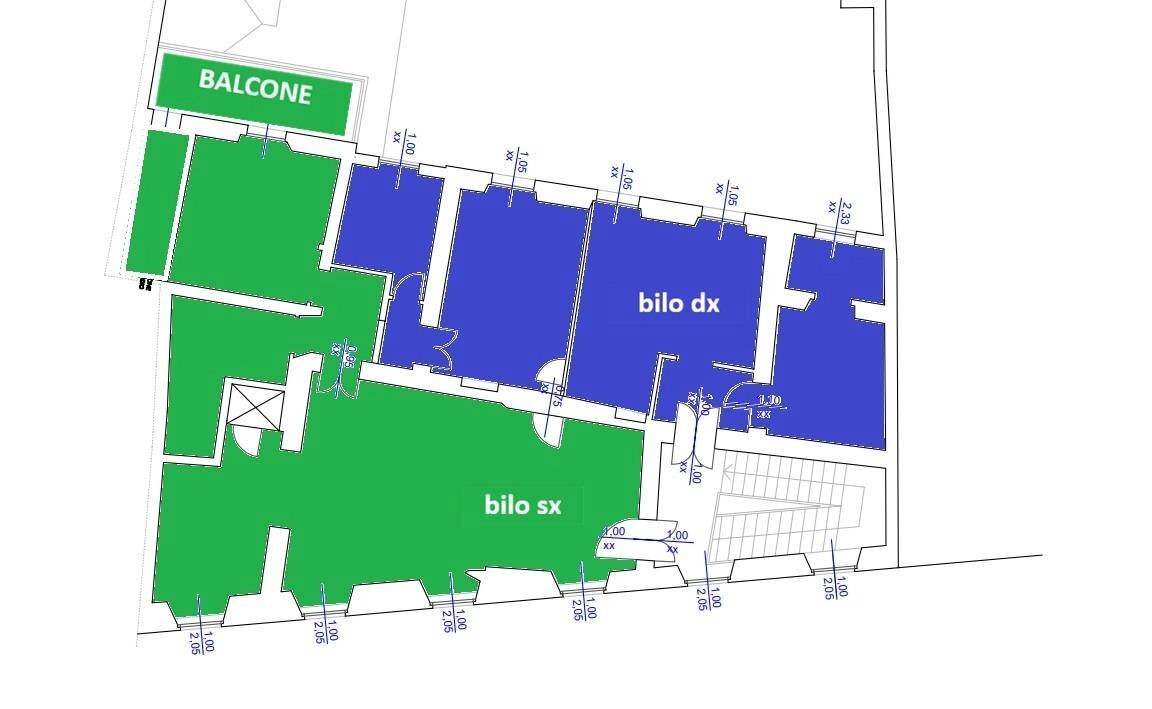 Foto 19 - Bilocale via pignolo
 
115, Bergamo - planimetria 1