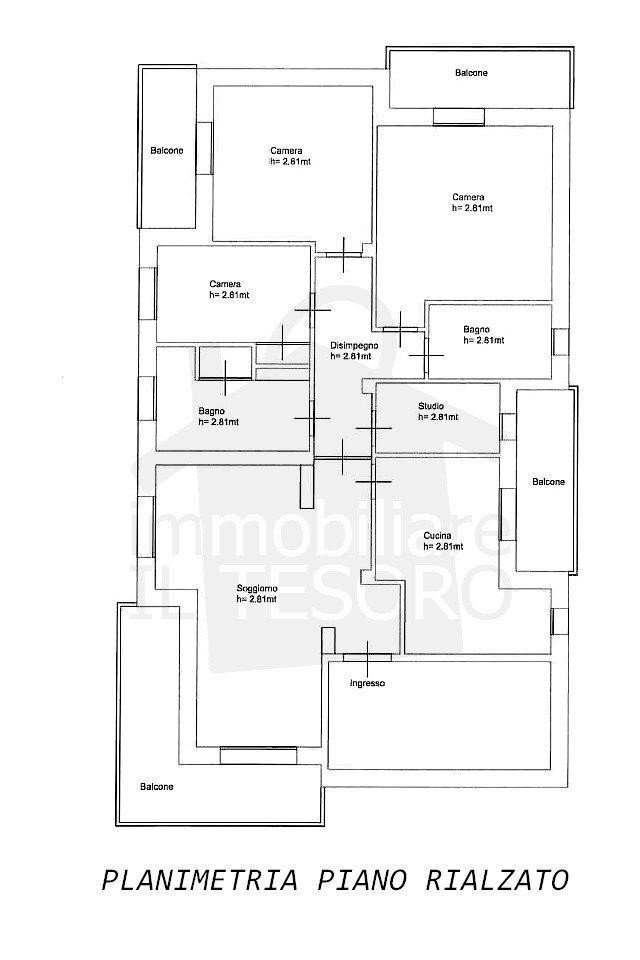 Appartamento via Ugo Foscolo, 23, Verucchio - planimetria 1