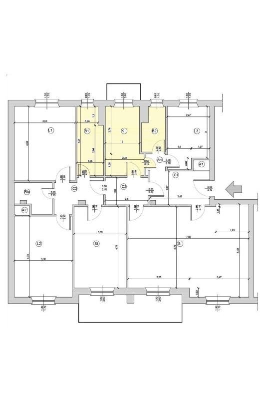 Appartamento viale Coni Zugna, 33, Milano (zona San Vittore) - planimetria 1