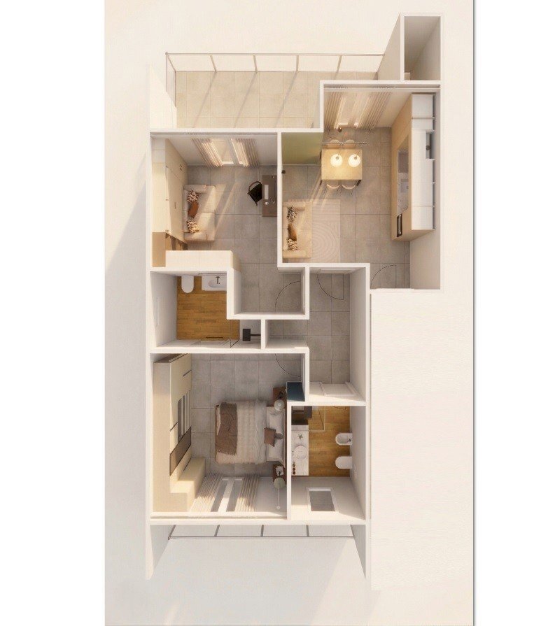 Trilocale via Villafranca Piemonte, 5, Torino (zona Pozzo Strada) - planimetria 1