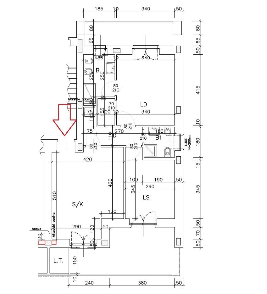 Three-room apartment via Villafranca Piemonte, 5, Torino (neighborhood Pozzo Strada) - floor plans 1