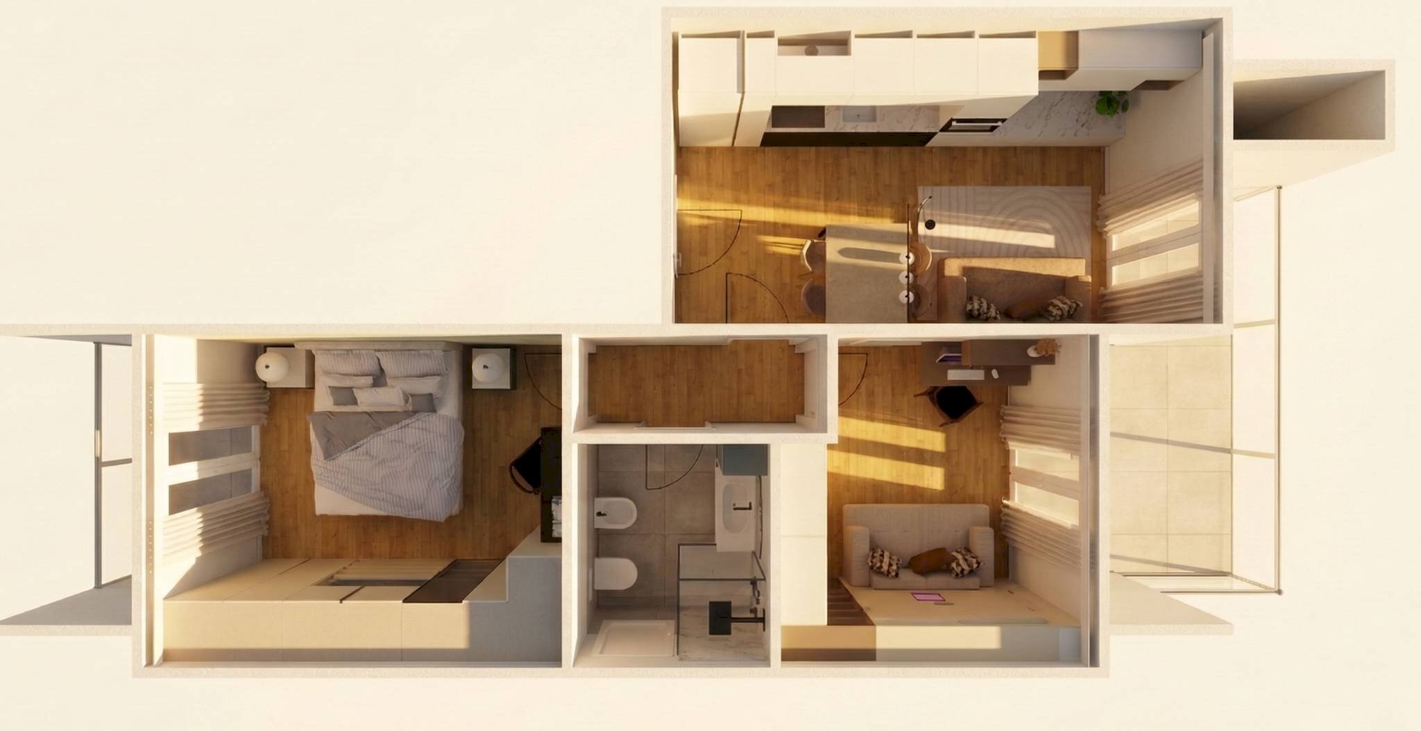 Trilocale via Villafranca Piemonte, 5, Torino (zona Pozzo Strada) - planimetria 1