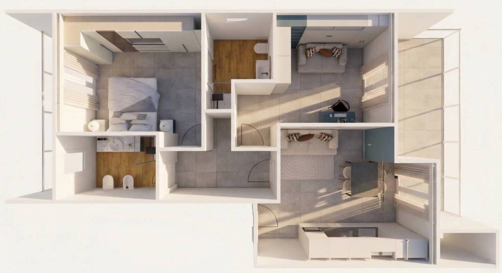 Planimetria - Trilocale via Villafranca Piemonte, 5, Torino (zona Pozzo Strada) - foto 3