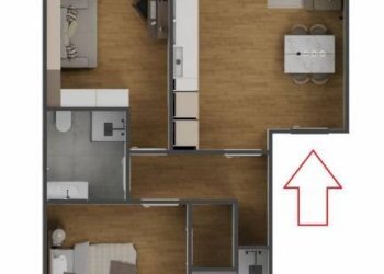 Planimetria - Trilocale via Villafranca Piemonte, 5, Torino (zona Pozzo Strada) - foto 3