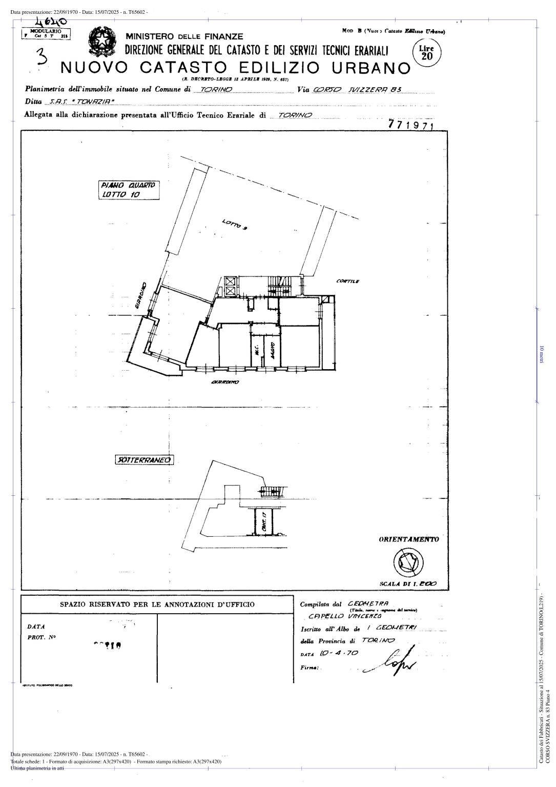 Appartamento corso Svizzera, 83, Torino (zona Campidoglio) - planimetria 1