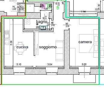 Three-room apartment via Madama Cristina, 65, Torino (neighborhood San Salvario) - floor plans 1