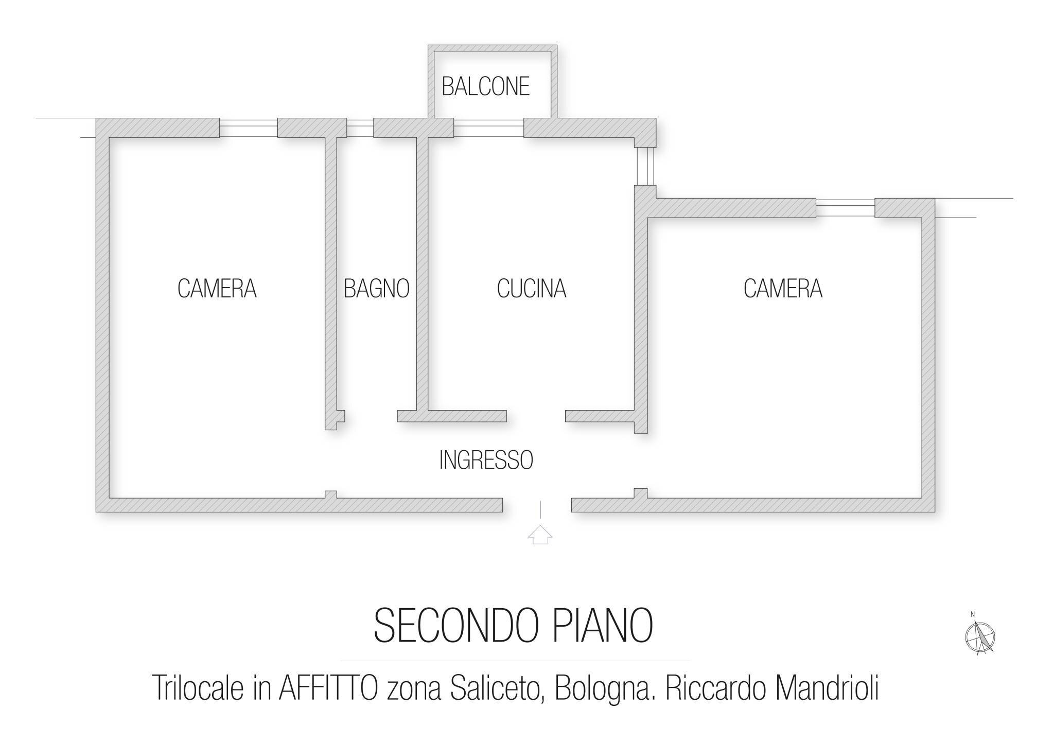 Three-room apartment via di Saliceto, Bologna (neighborhood Bolognina) - floor plans 1