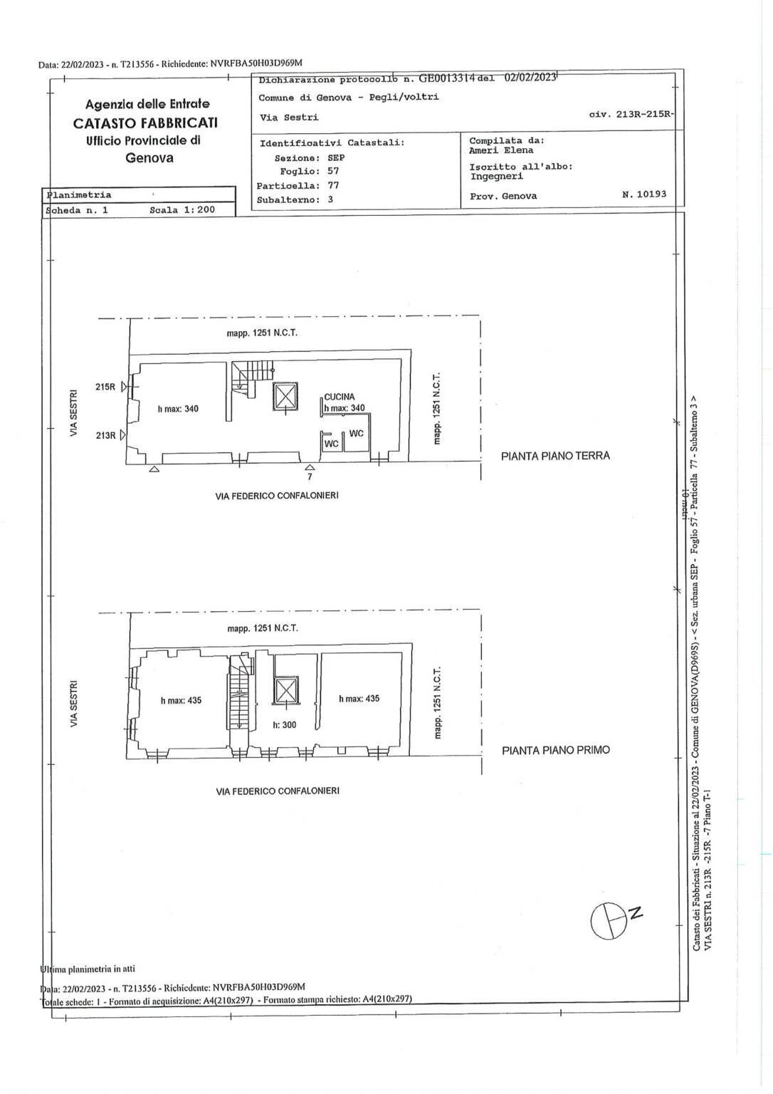 Negozio via Sestri, Genova (zona Sestri Ponente) - planimetria 1