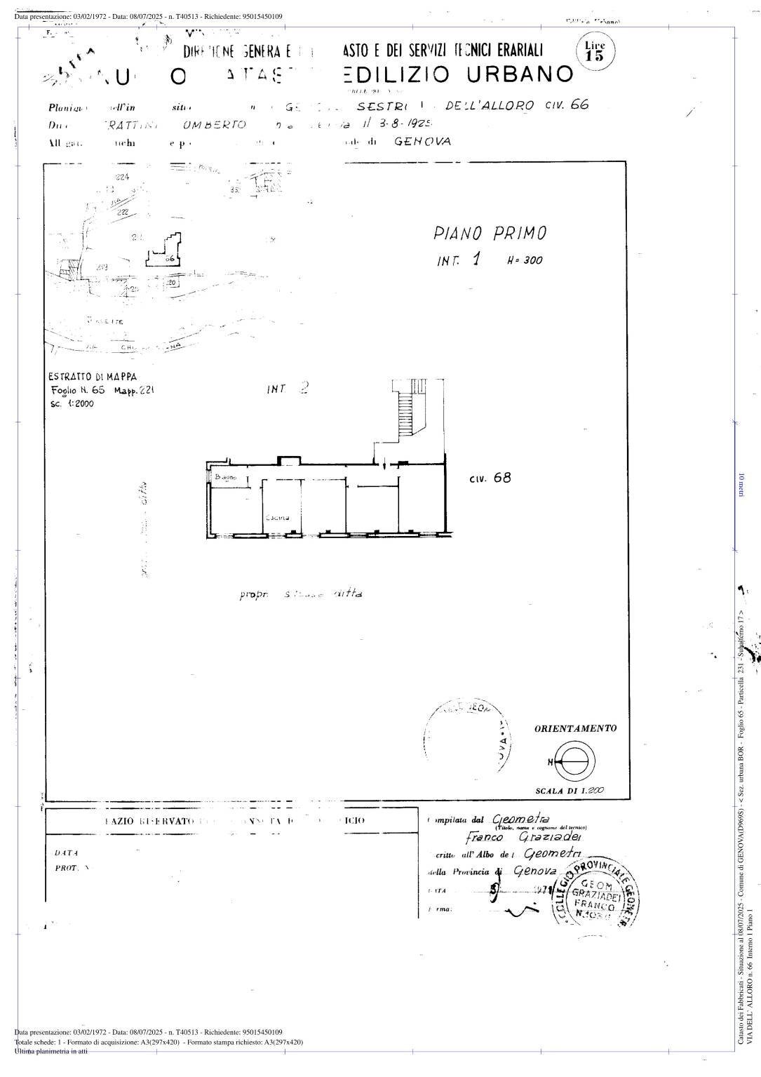 Quadrilocale via dell'Alloro, Genova (zona Sestri Ponente) - planimetria 1