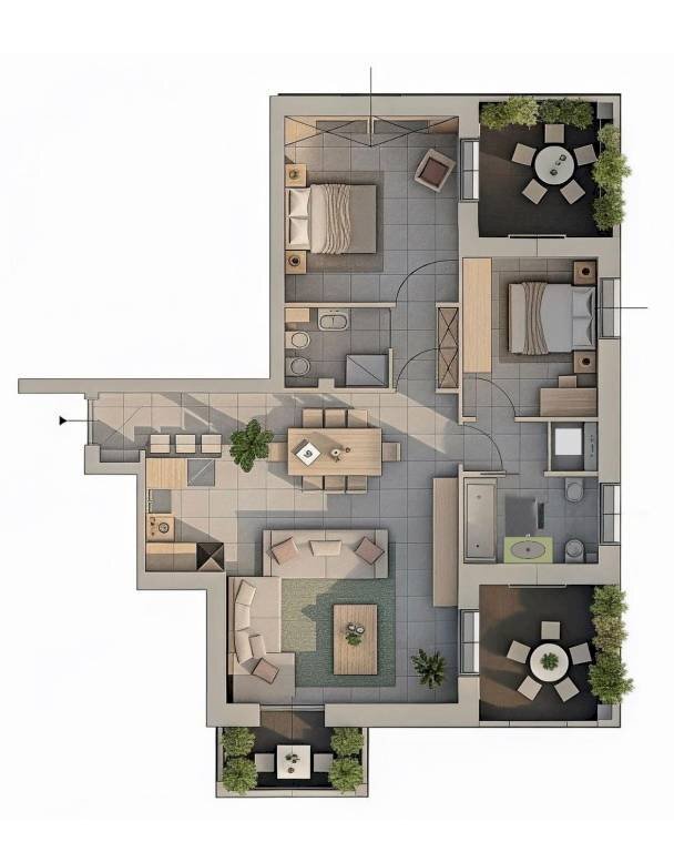 Planimetria - Trilocale strada Leona, 23, Pavia - foto 1