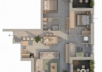 Planimetria - Trilocale strada Leona, 23, Pavia - foto 1