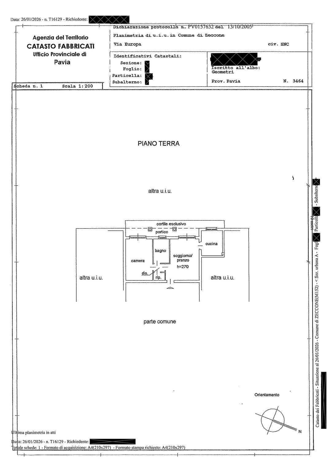 Bilocale viale Europa, Zeccone - planimetria 1