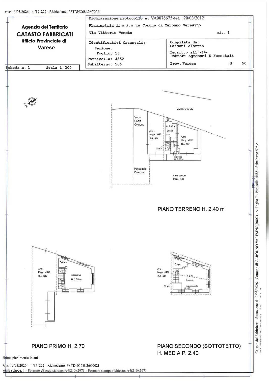 Independent house via Vittorio Veneto, 8, Caronno Varesino - floor plans 1