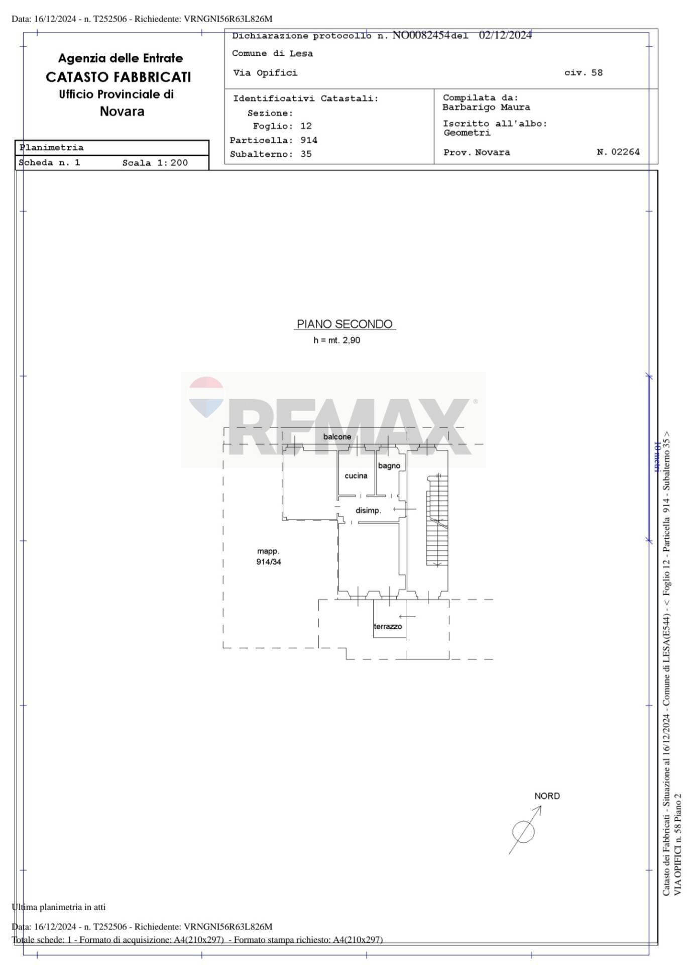 Pianta 2D - Two-room apartment Via Opifici
 
58, Lesa - floor plans 1