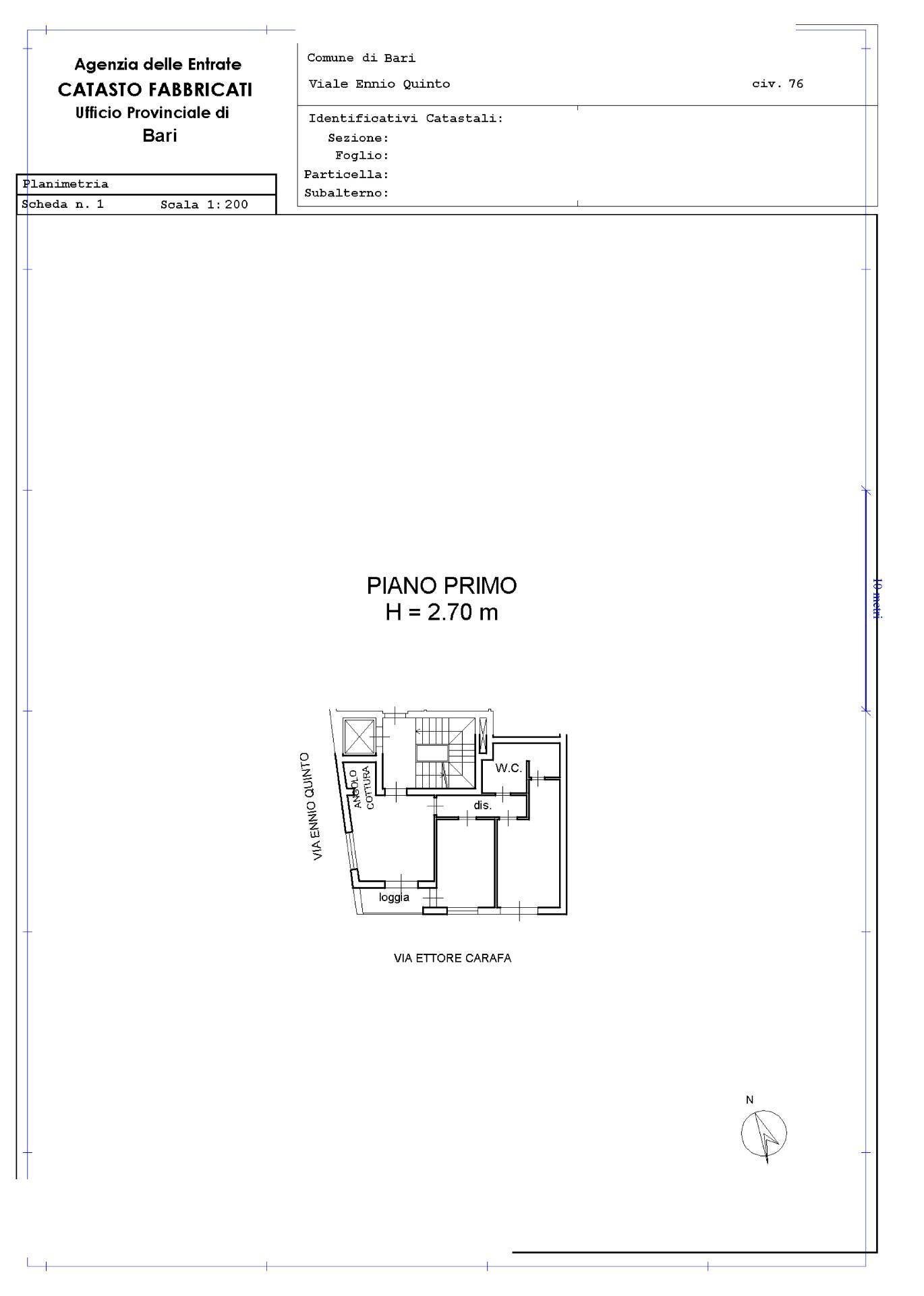 Foto 23 - Trilocale Viale Quinto Ennio
 
76, Bari - planimetria 1