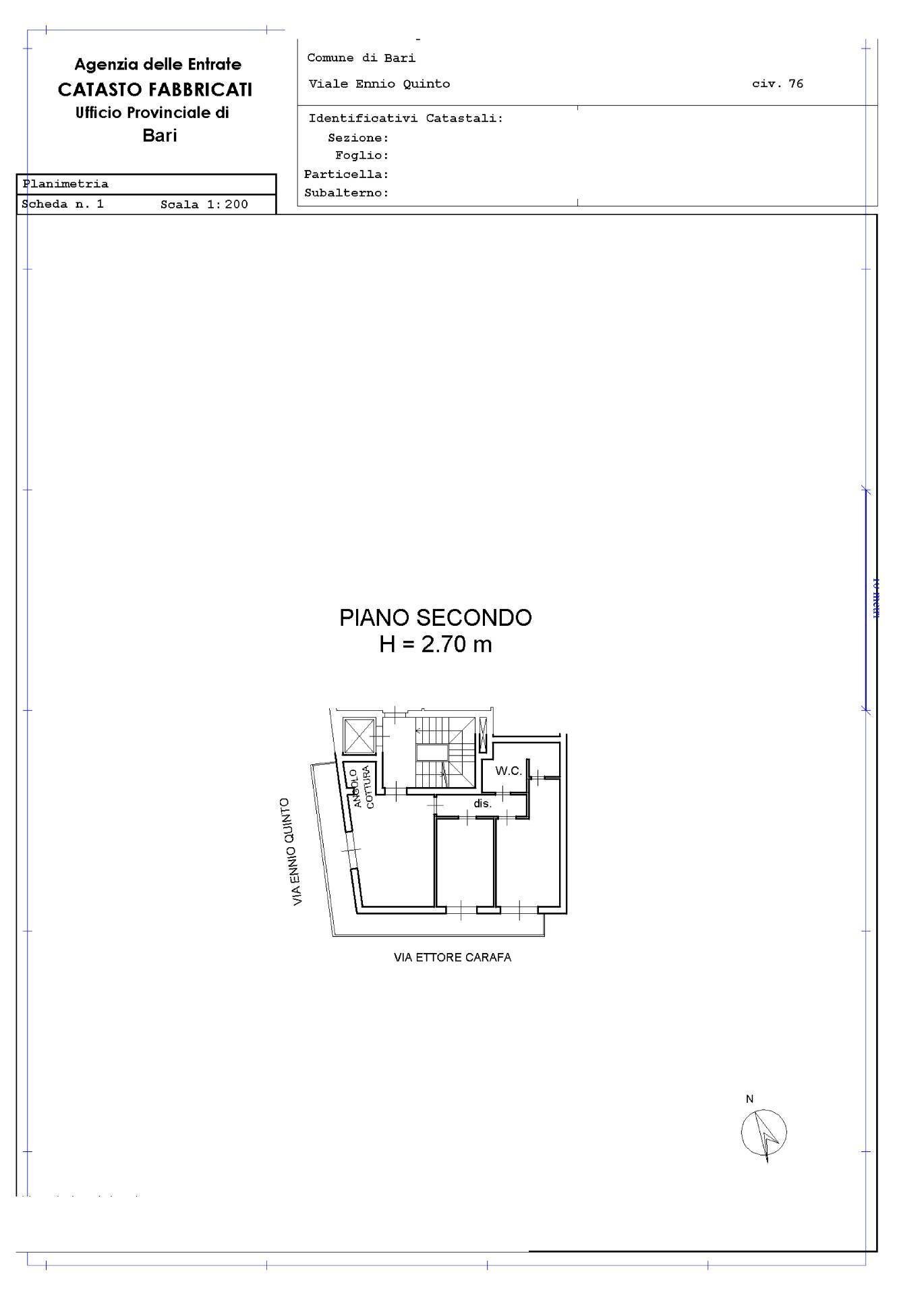 Foto 25 - Trilocale Viale Quinto Ennio
 
76, Bari - planimetria 1