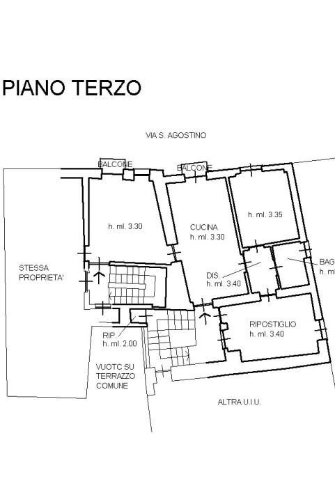 Quadrilocale via Sant'Agostino, 22, Mondovì - planimetria 1