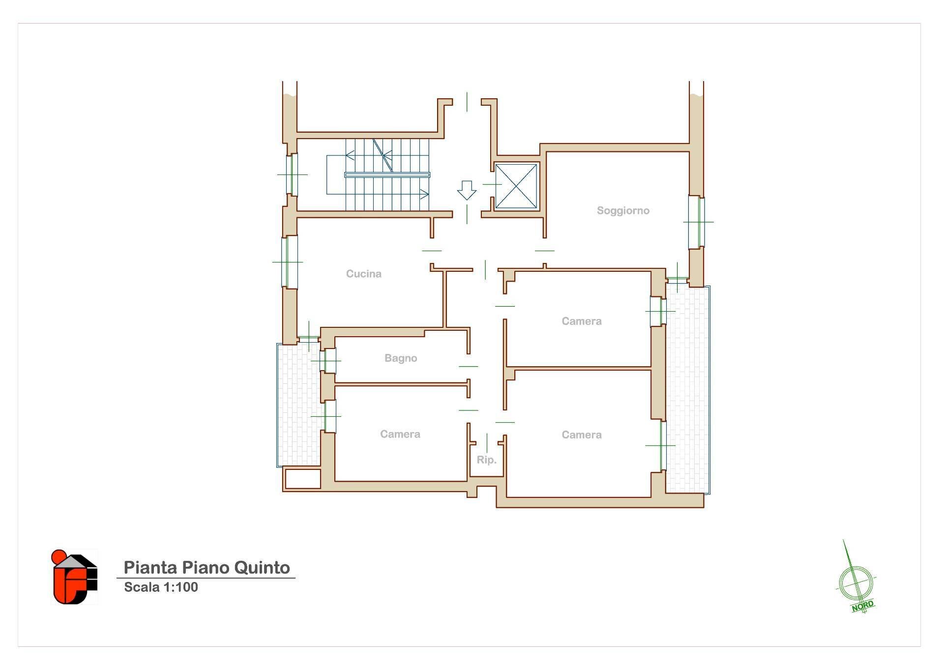 PLANIMETRIA ALLOGGIO - Apartment Via Timoteo Riboli, Torino - floor plans 1