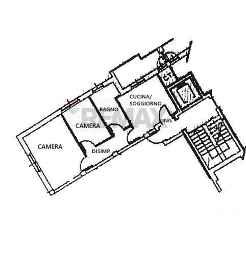 Pianta 2D - Trilocale Fagnano Olona - planimetria 1