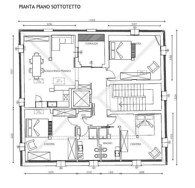 Quadrilocale via Pagno di Lapo Portigiani, Bologna (zona Borgo Panigale) - planimetria 1