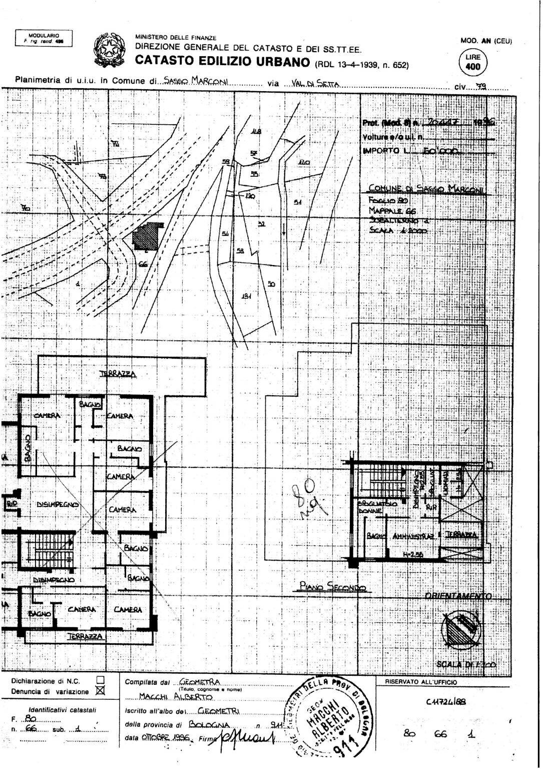 Negozio via Setta, Sasso Marconi - planimetria 1