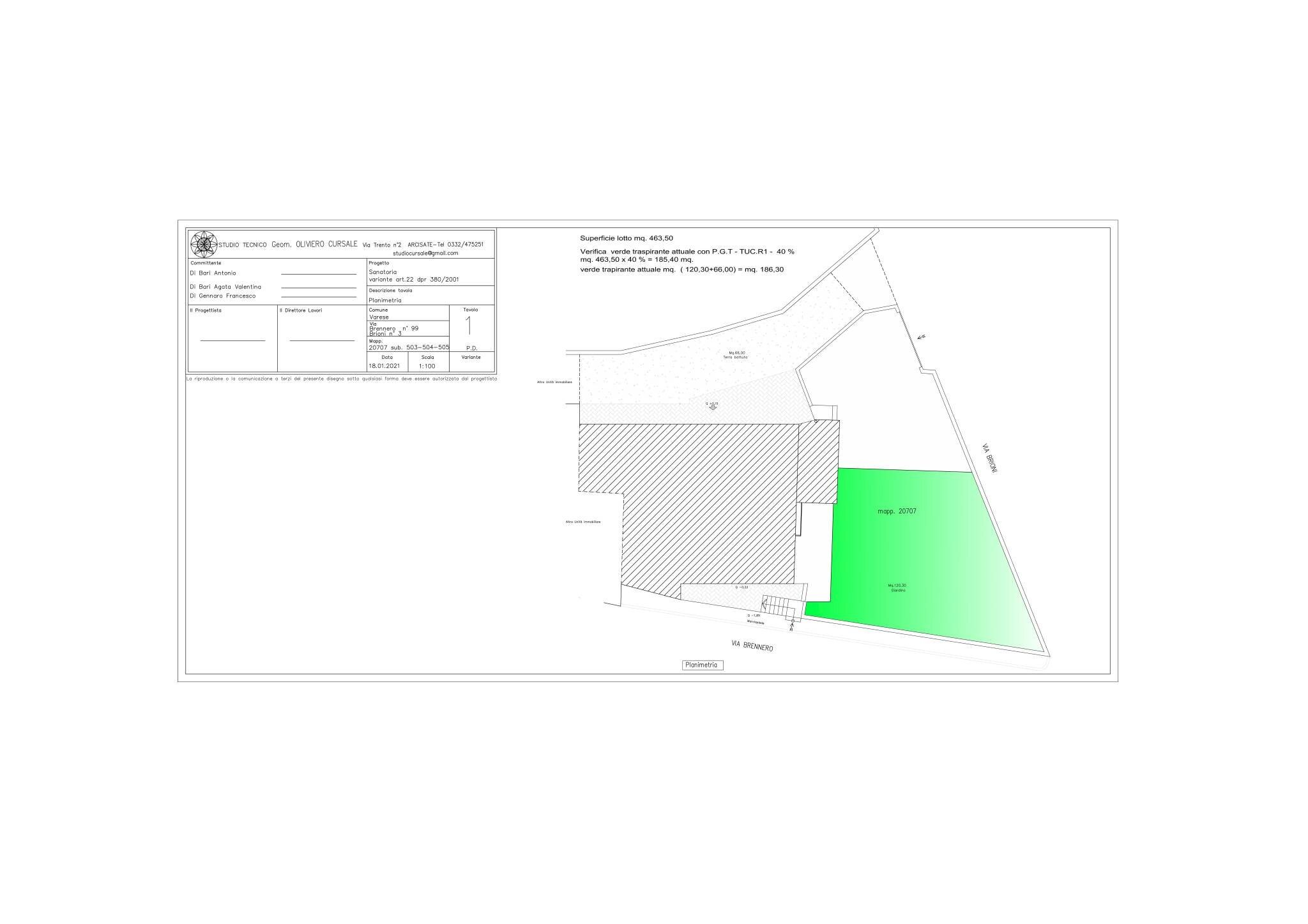 Villa via Brioni, 5, Varese (neighborhood San Fermo) - floor plans 1