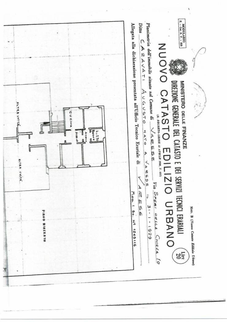 Office via Speri della Chiesa Jemoli, 10, Varese - floor plans 1