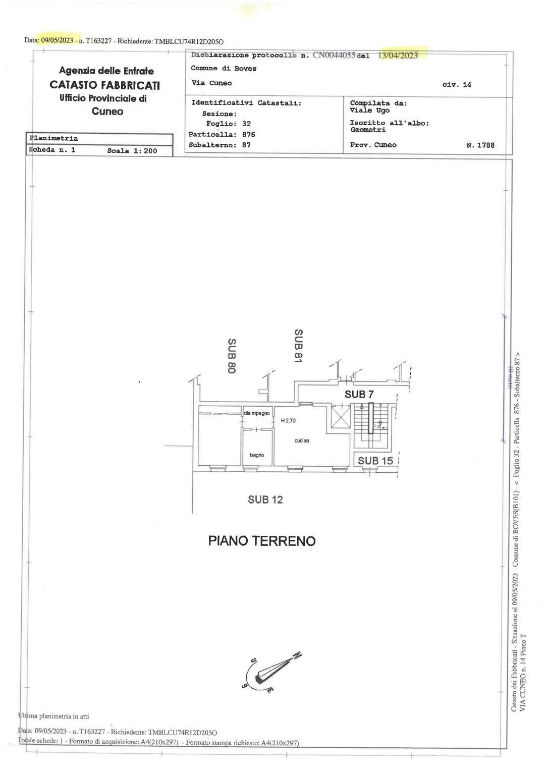 Two-room apartment via Cuneo, 14, Boves - floor plans 1