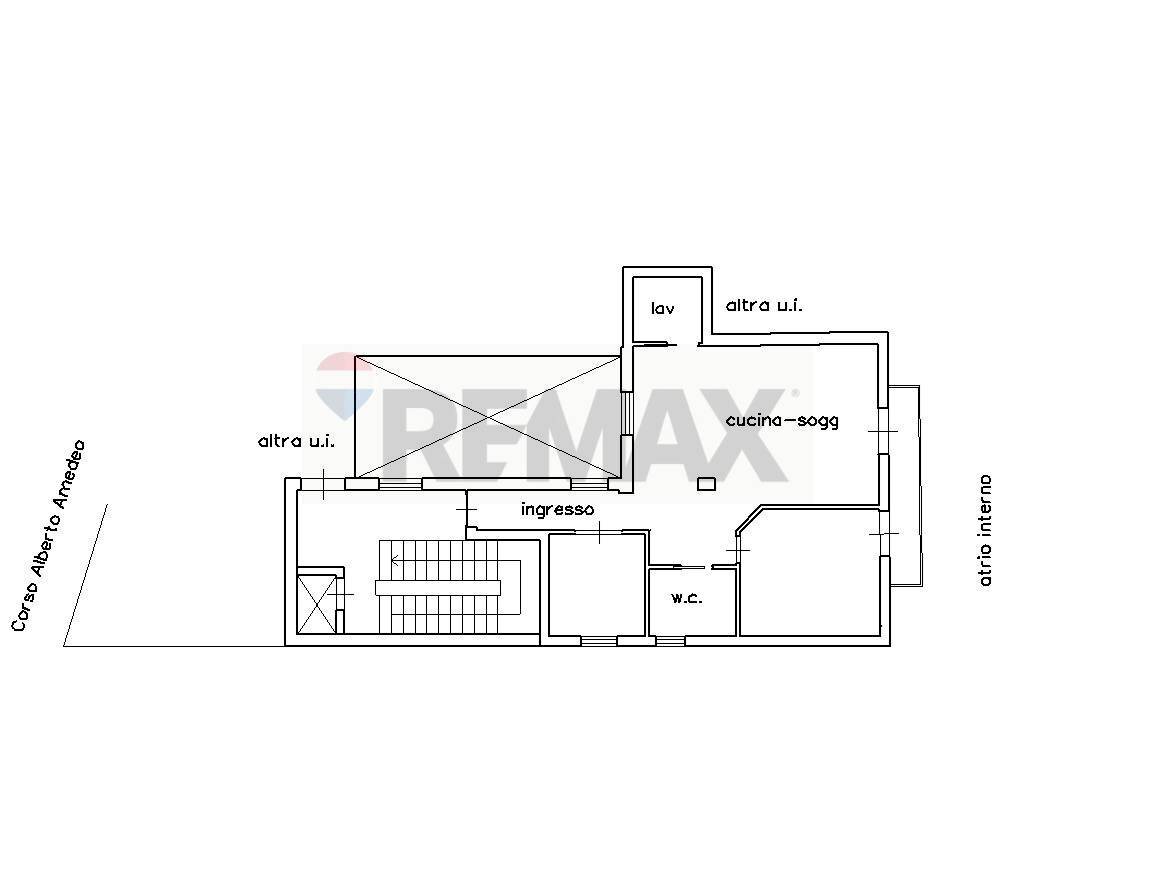 Pianta 2D - Three-room apartment Corso Alberto Amedeo
 
196, Palermo - floor plans 1