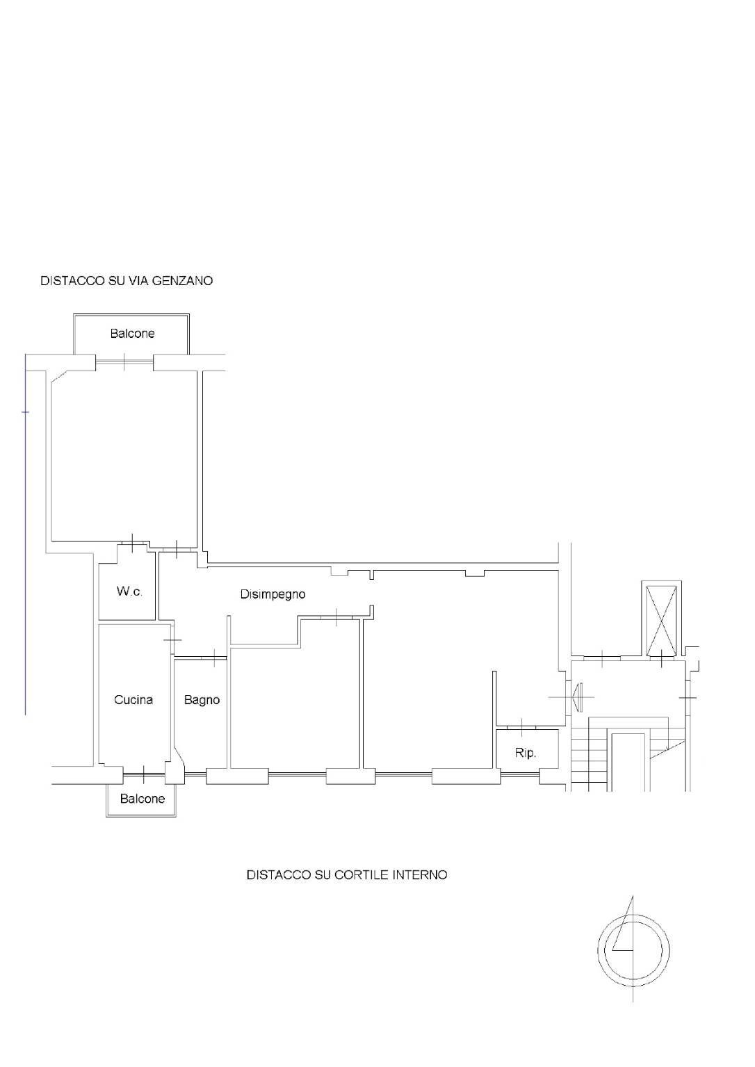 Trilocale via Genzano, Roma - planimetria 1