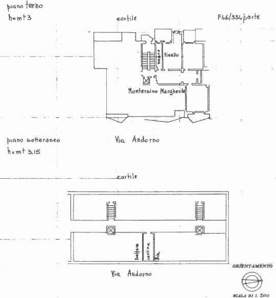 Three-room apartment via Andorno, 33, Torino (neighborhood Vanchiglietta) - floor plans 1