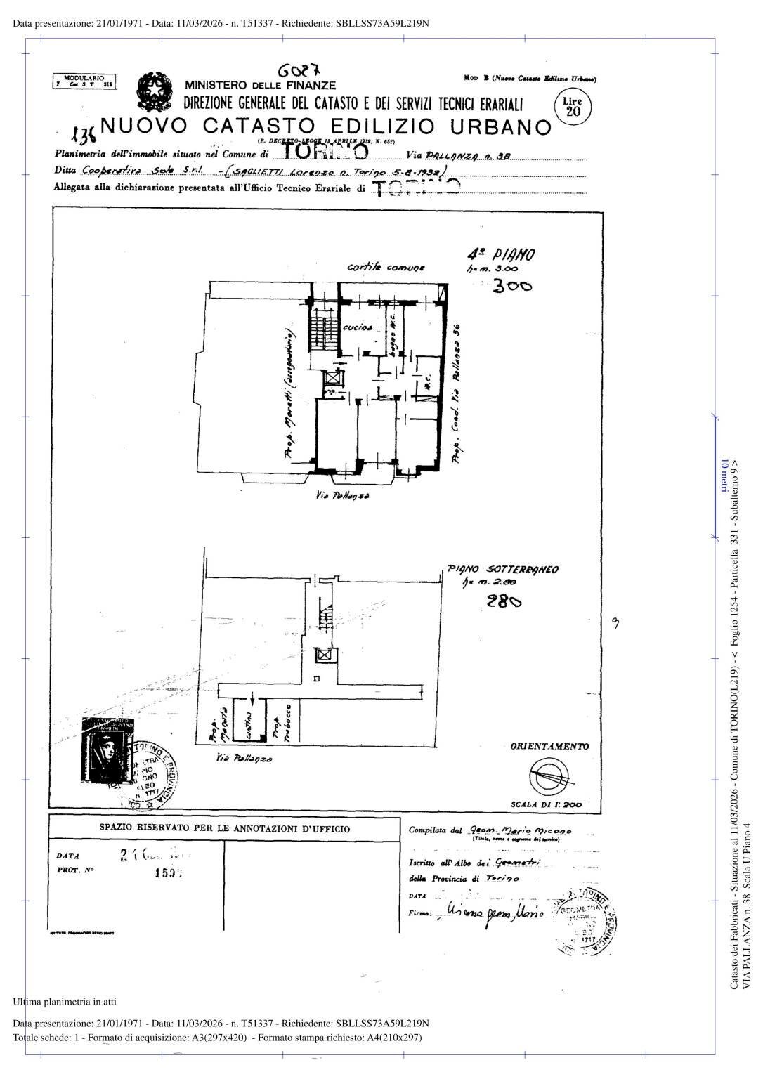 Appartamento via Pallanza, 38, Torino (zona Vanchiglietta) - planimetria 1