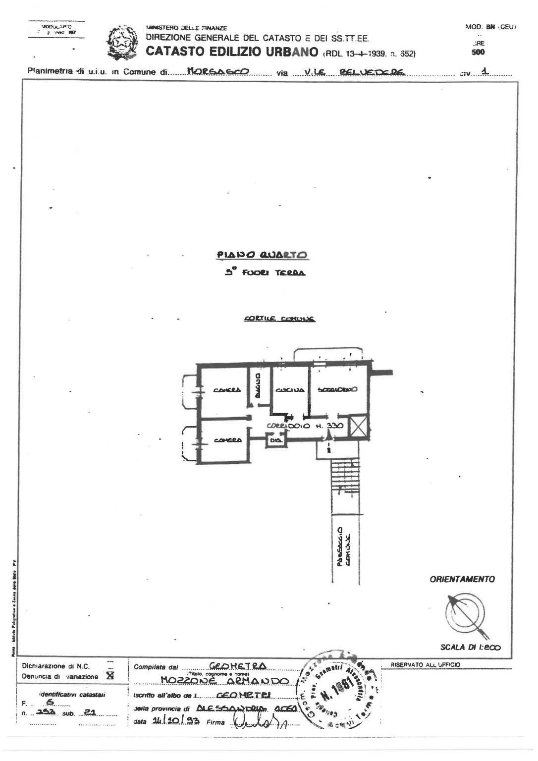 Quadrilocale viale Belvedere, 3, Morsasco - planimetria 1