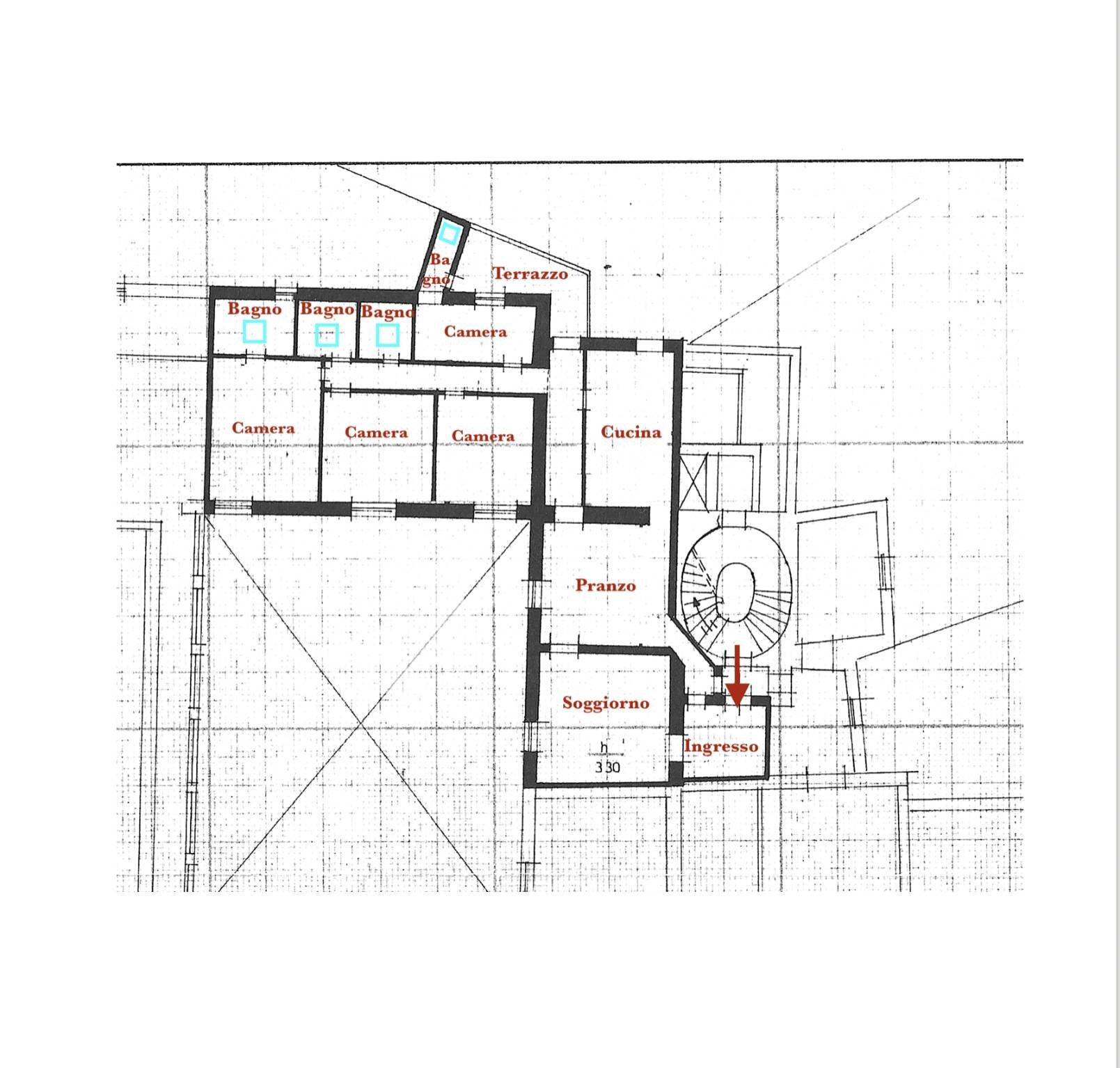 Appartamento via Guglielmo Oberdan, Bologna (zona Centro Storico) - planimetria 1