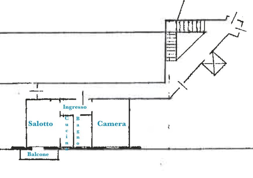 Two-room apartment via Carlo Alberto Pizzardi, Bologna (neighborhood Massarenti) - floor plans 1